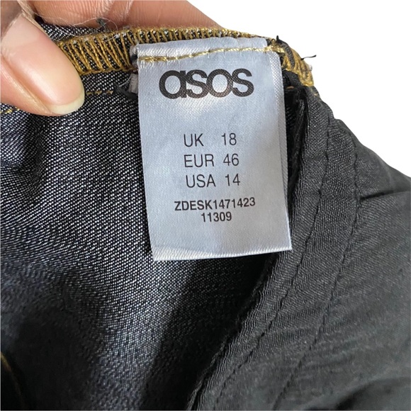 ASOS Women's Dark Wash Mini High Waisted Shorts - Picture 5 of 6